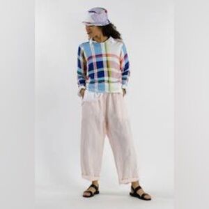 Manuelle Guibal Petit Pull Popain Check Orint Cream Red Multi Size 1 (Small)